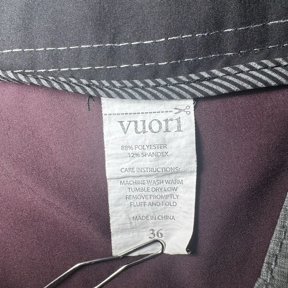 Vuori Peak Board Short Burgundy Red Gray Unlined Drawstring Swim Shorts Men 36x8
